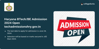 Haryana BTech/BE Admission 2024 Open @techadmissionshry.gov.in, Apply till June 24